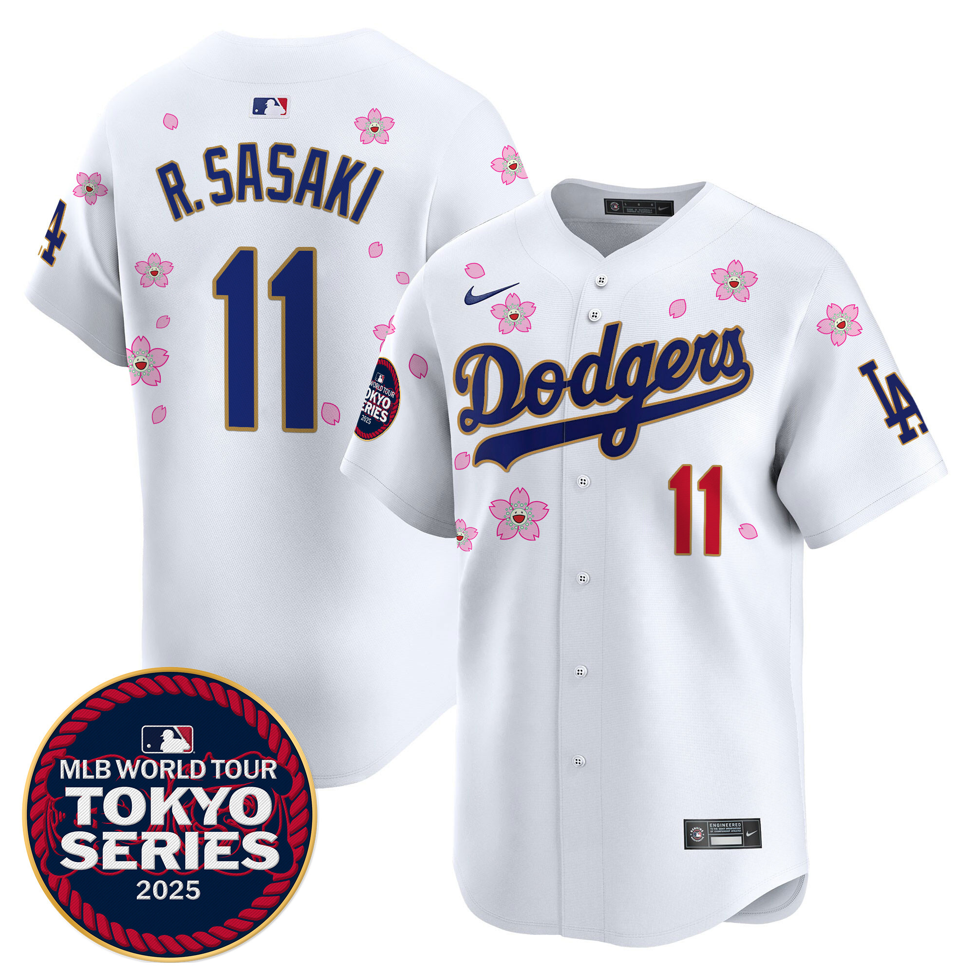 Men Los Angeles Dodgers #11 R Sasaki Tokyo Series white Limited Stitched 2025 Jersey